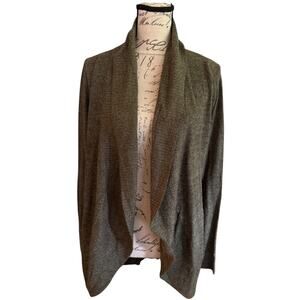 Max & Mia Olive Green Draped Front Cardigan Sweater Size Medium